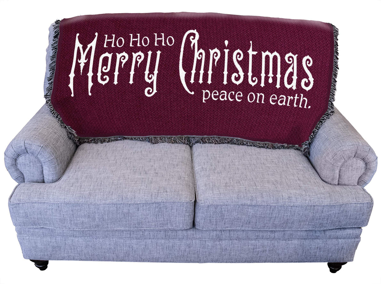 Pure Country Weavers It's A Wonderful Life Blanket Black - Gift Christmas Tapestry Throw for Back of Couch or Sofa - Woven from Cotton - Made in The USA (61x36)