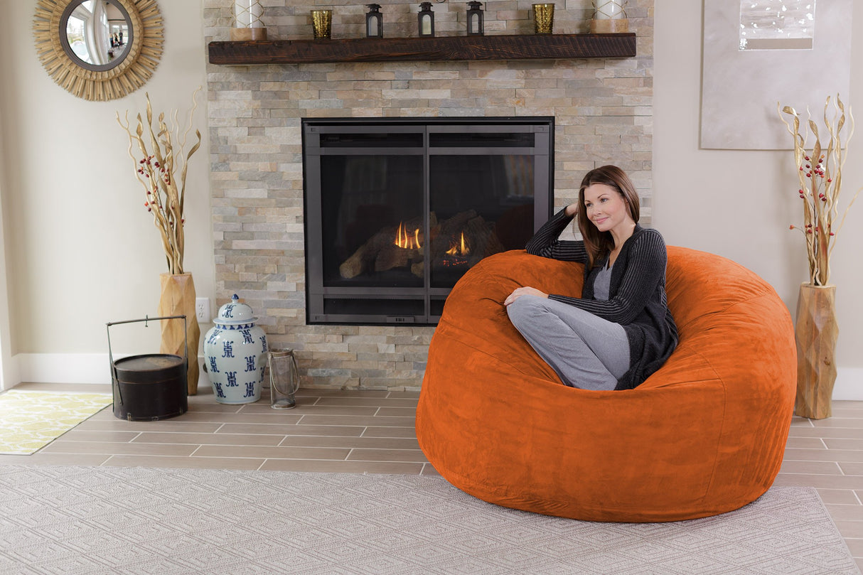 Chill Sack Bean Bag Chair: Giant 5' Memory Foam Furniture Bean Bag - Big Sofa with Soft Micro Fiber Cover - Black