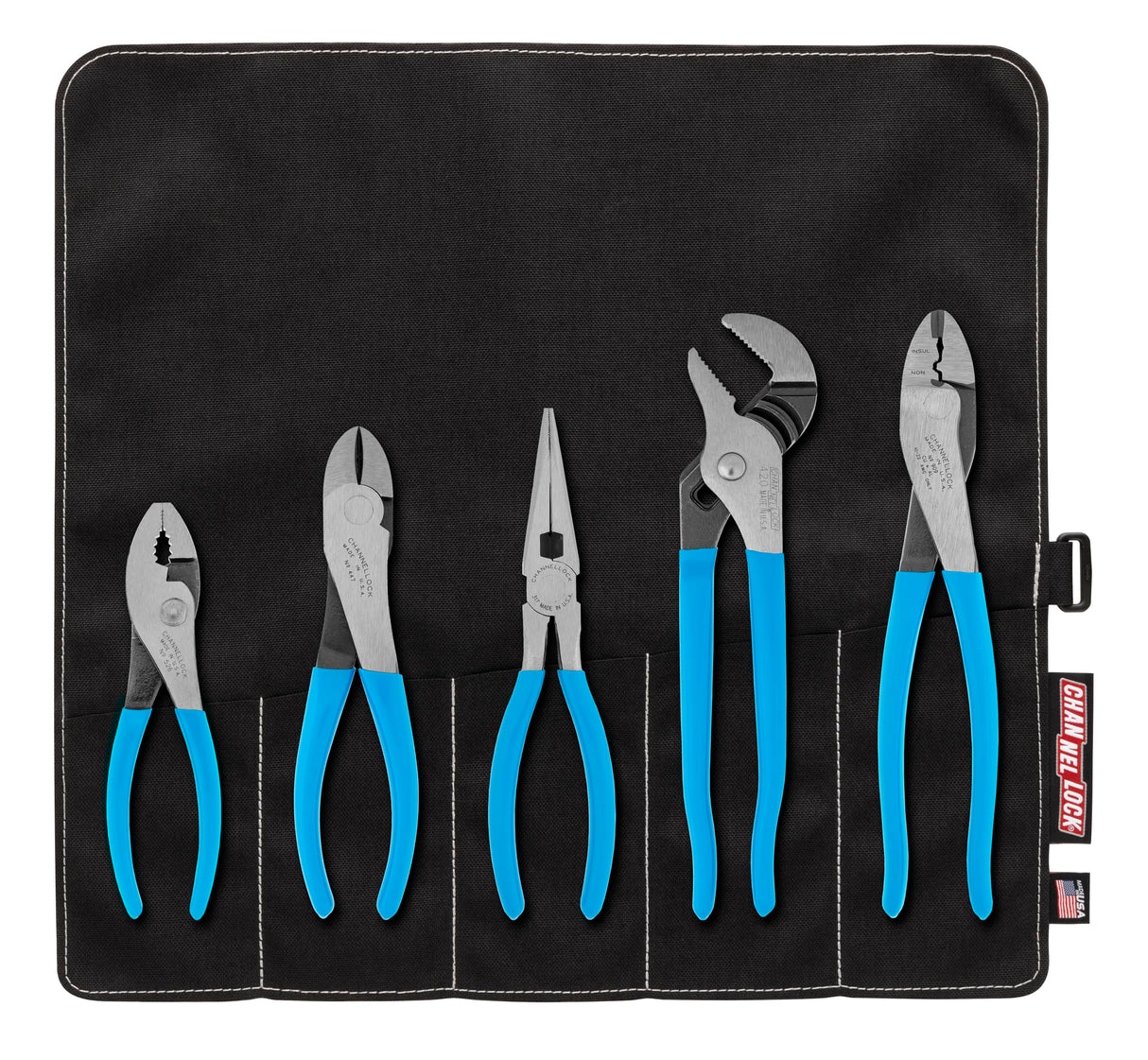 Channellock Tool Roll - 1 Technician's Plier Set with Tool Roll, 5-Piece