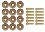 Wood Wheels - 12 Pack with Free Axle Pegs - Made in USA (1.5" Diameter)