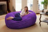 Chill Sack Bean Bag Chair: Huge 6' Memory Foam Furniture Bag and Large Lounger - Big Sofa with Soft Micro Fiber Cover - Red Furry