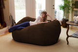 Chill Sack Bean Bag Chair: Huge 6' Memory Foam Furniture Bag and Large Lounger - Big Sofa with Soft Micro Fiber Cover - Red Furry