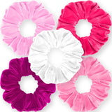 Velvet Scrunchies 5-Pack Gift Set Mini Size Premium Plush Soft Ponytail Holder Made in the USA Pine Teal Blue Aqua Jade Teal Green