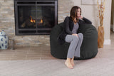 Chill Sack Bean Bag Chair: Giant 4' Memory Foam Furniture Bean Bag - Big Sofa with Soft Micro Fiber Cover - Black