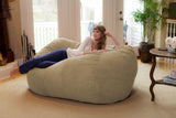 Chill Sack Bean Bag Chair: Huge 6' Memory Foam Furniture Bag and Large Lounger - Big Sofa with Soft Micro Fiber Cover - Red Furry