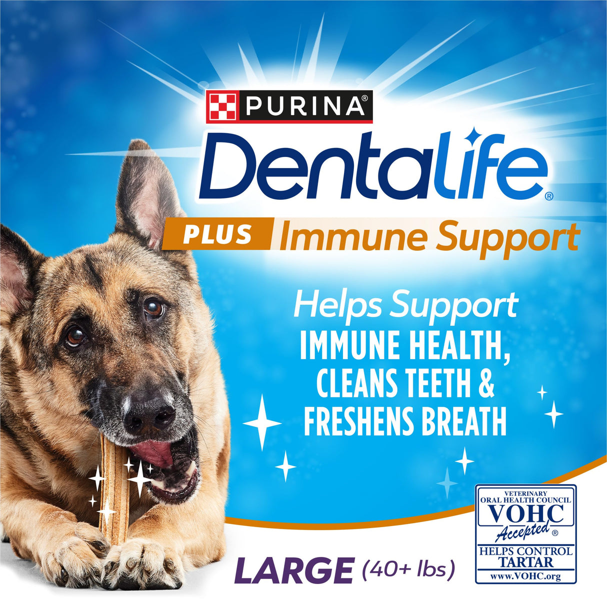 Dentalife Purina Plus Immune Support Chicken, Apple and Blueberry Flavor Dog Dental Chews - 6 ct. Pouch