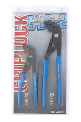 Channellock GLS-2 Griplock 2 Piece 9-1/2-Inch and 6-Inch Tongue and Groove Plier Set, Blue, Matte/Unpolished