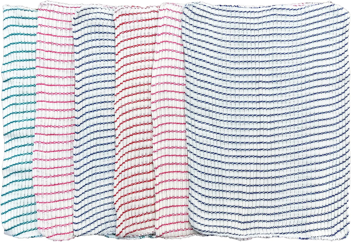 B53 6-Pack Textured Multicolored Dish Cloths Kitchen Towels for Washing, Dusting, and Household Cleaning