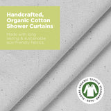 Bean Products Organic Cotton Shower Curtain (White), [70" x 74"] | All Natural Materials | Works with Tub, Bath and Stall Showers