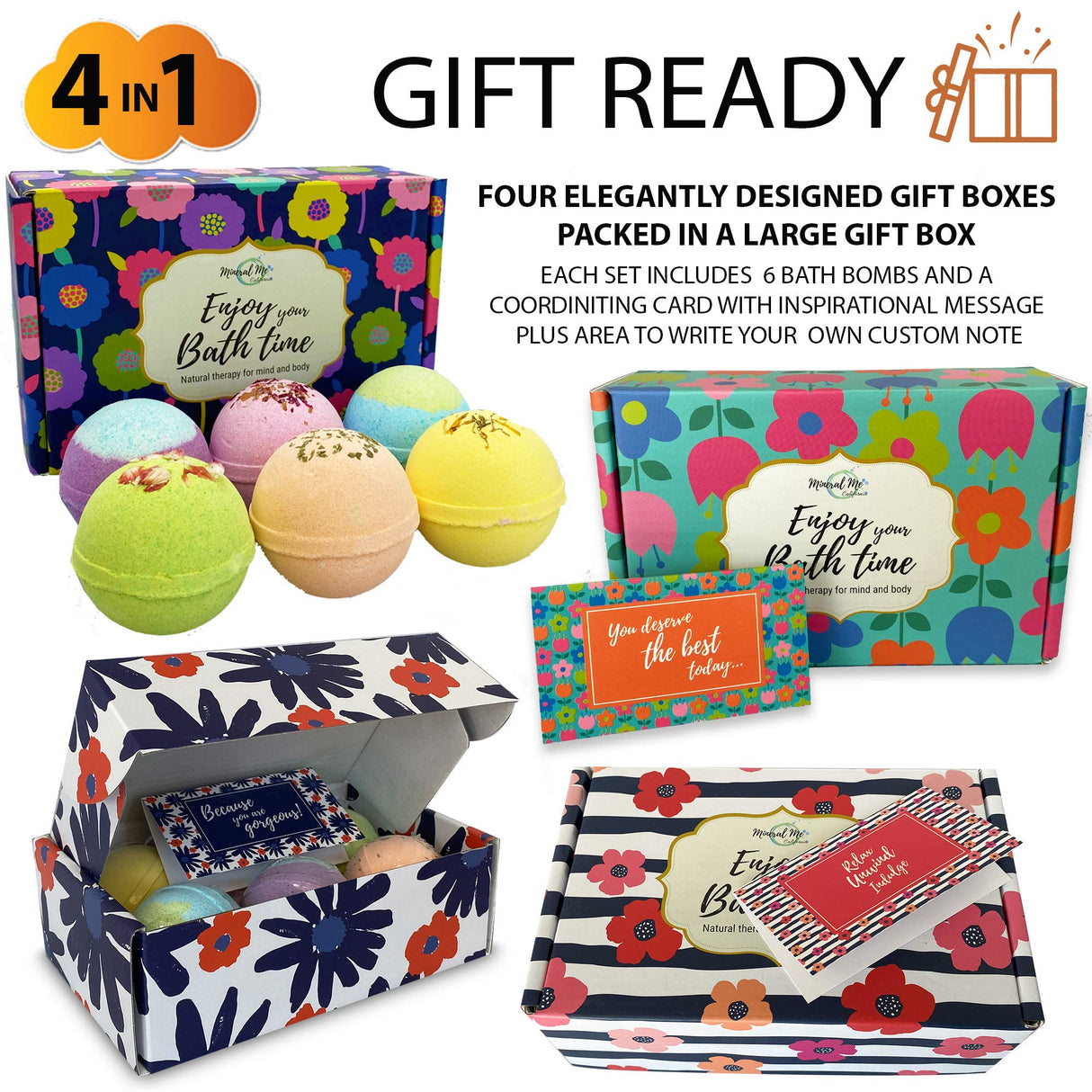 Bath Bombs for Women Relaxing Gift Set - 24 Natural and Organic Bath Bombs with Essential Oils & Moisturizing Shea Butter, Self Care Christmas Gift for Women, Wife, Sister, Her, Kids, Stocking Stuffer