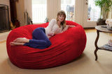 Chill Sack Bean Bag Chair: Huge 6' Memory Foam Furniture Bag and Large Lounger - Big Sofa with Soft Micro Fiber Cover - Red Furry