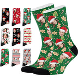 Custom Face Socks with Photo Novelty Crew Socks, Personalized Red Hearts Unisex Crew Sock Gifts for Men Women Made in USA