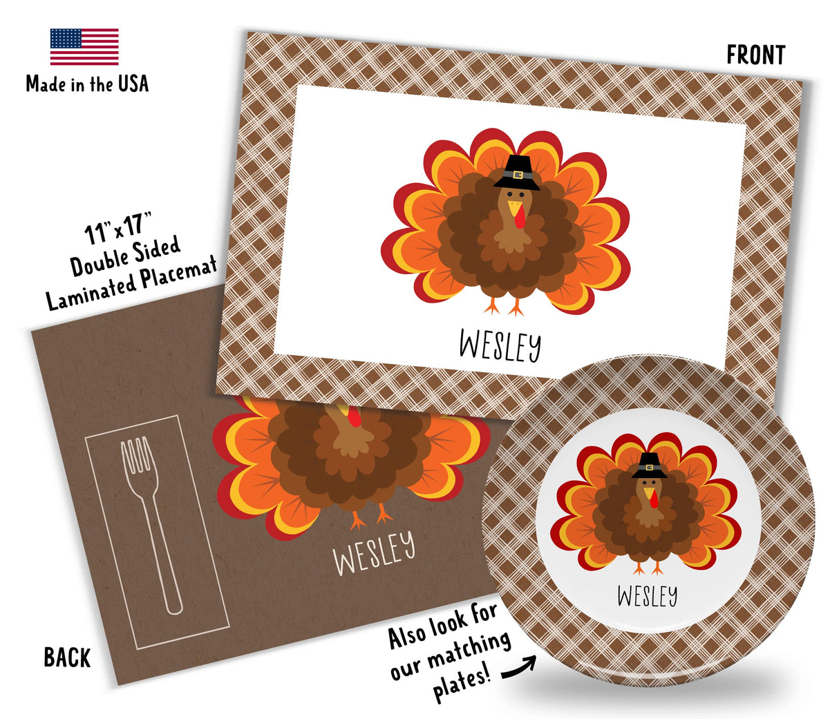 Tiny Expressions - Personalized Holiday Plates for Kids with Customized Name | BPA Free | Dishwasher Safe | Made in the USA (Christmas Plate)