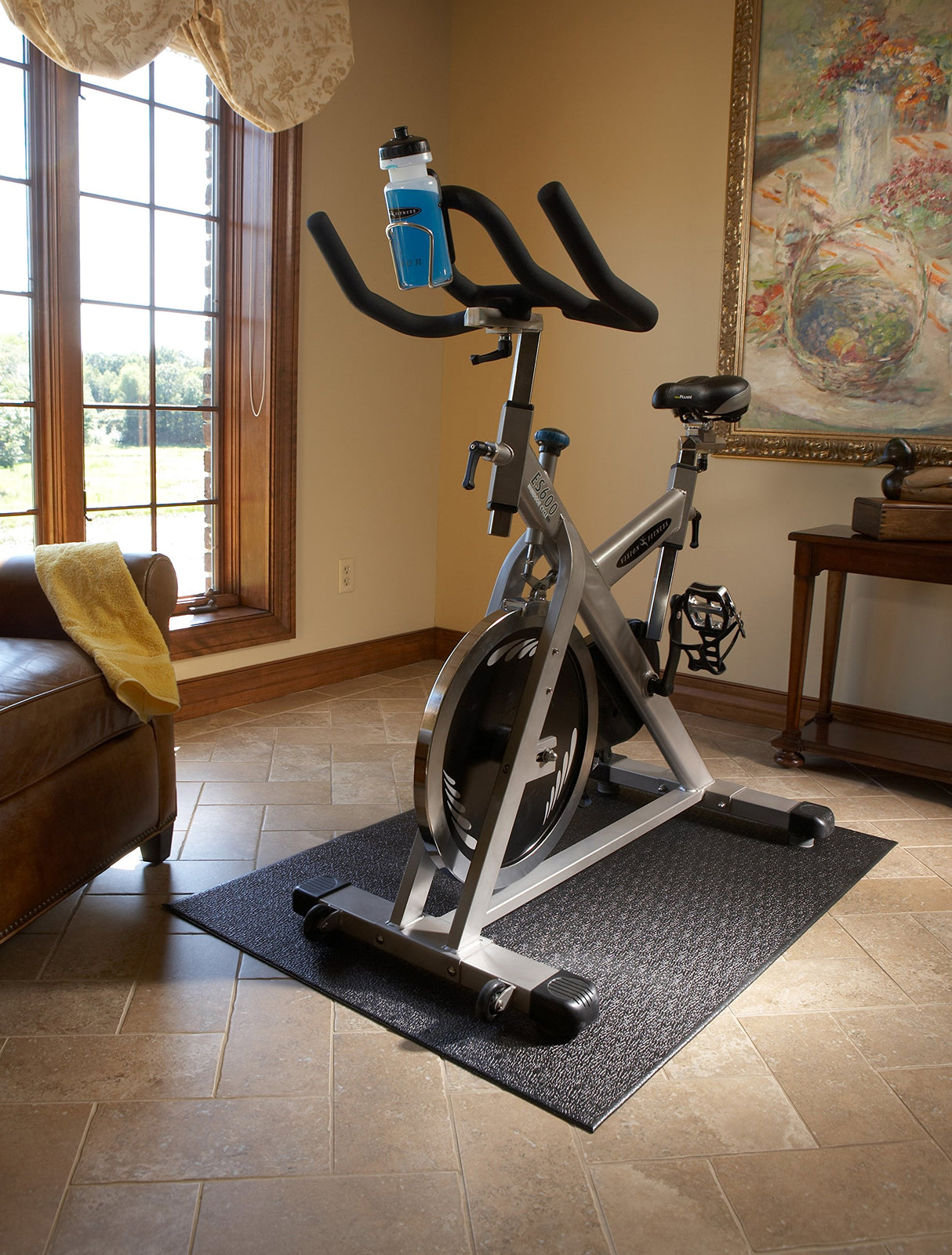 Supermats Heavy Duty Equipment Mat 10GS Made in U.S.A. for Indoor Cycles Recumbent Bikes Upright Exercise Bikes and Steppers (3 Feet x 4 Feet) (36 in x 48 in) (91.44 cm x 121.92 cm) , Black