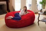 Chill Sack Bean Bag Chair: Huge 6' Memory Foam Furniture Bag and Large Lounger - Big Sofa with Soft Micro Fiber Cover - Red Furry
