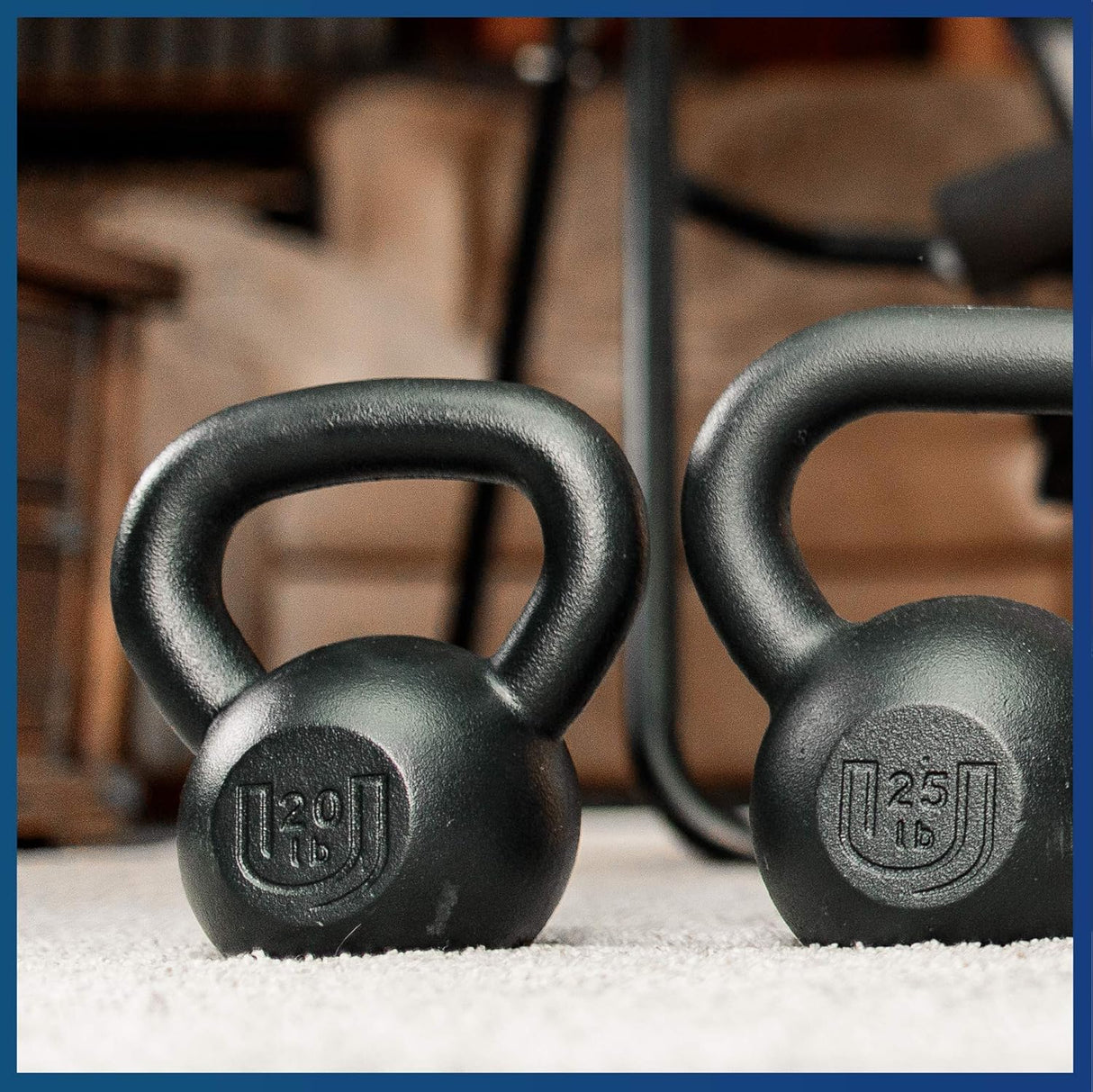 POWDERCOATED Kettlebell [Weight 20lb, 9kg] Kettlebells for Men and Women with Wide Grip Handle – – Kettle Bell Core Fitness, Home Gym, Strength Training, Fitness Equipment, Muscle Building