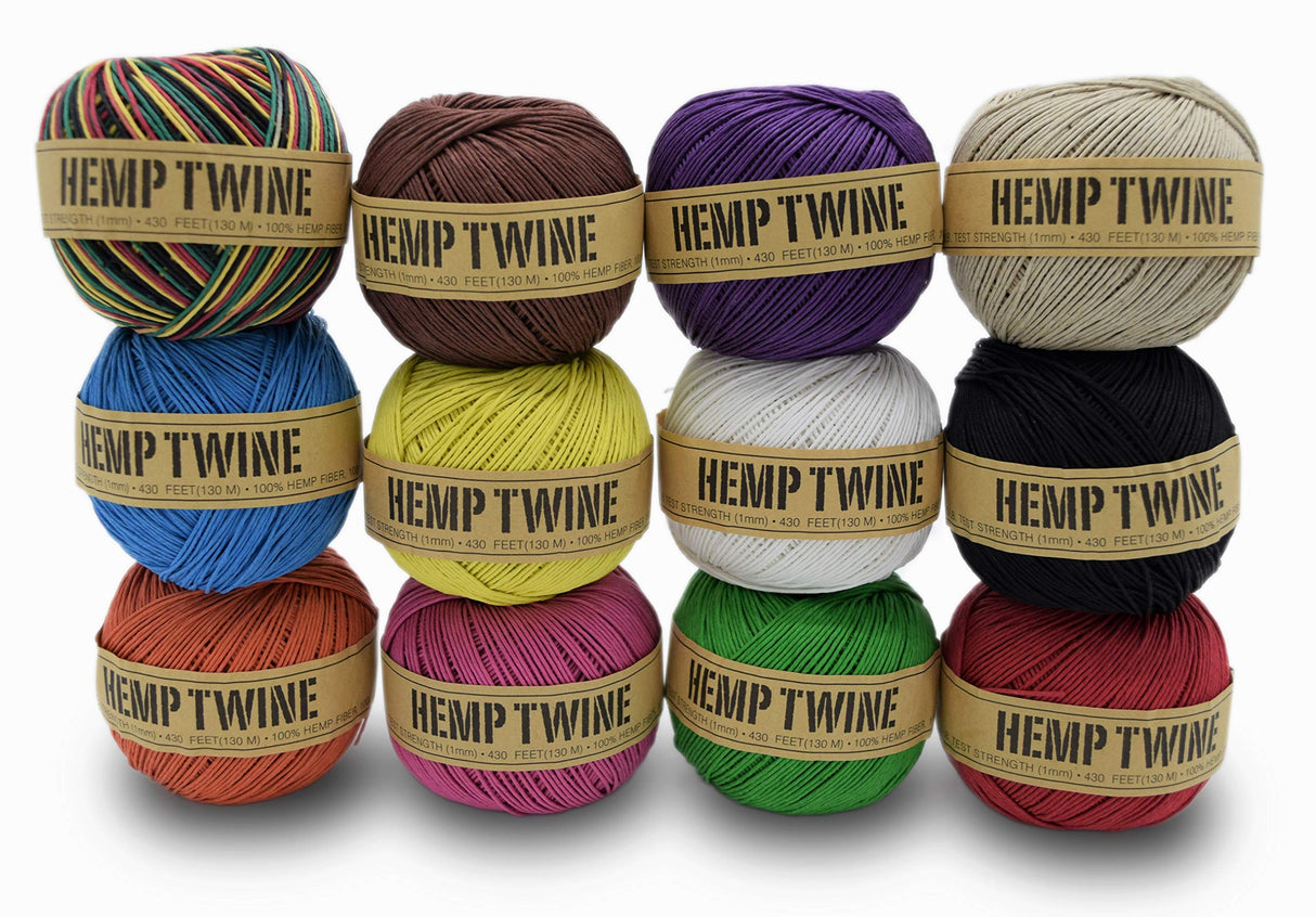 Bean Products Hemp Twine - High Tensile Strength and Durable - Made with 100% Hemp - Perfect for Jewelry, Arts & Crafts, Decoration, Cooking - 0.5MM, 50G/328 Ft. - 8 lb. Test Strength - Natural