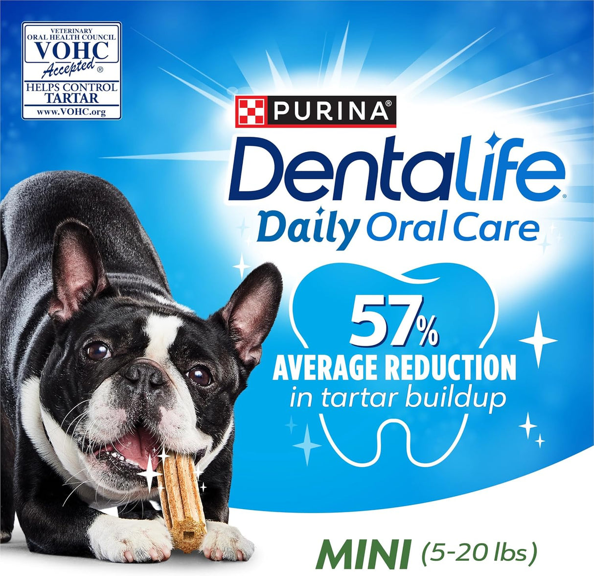 Purina Dentalife Daily Oral Care Chicken Flavor Toy Breed Dog Dental Chews - 58 ct. Pouch