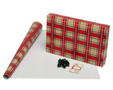 American Greetings 120 sq. ft. Christmas Wrapping Paper Set, Tan, Plaid, Snowman and Christmas Text (4 Rolls 30 in. x 12 ft., 7 Bows, 30 Gift Tags)