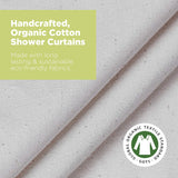Bean Products Organic Cotton Stall Shower Curtain (Natural), [54" x 74"] | All Natural Materials | Works with Tub, Bath and Stall Showers