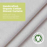 Bean Products Organic Cotton Stall Shower Curtain (Natural), [36" x 74"] | All Natural Materials | Works with Tub, Bath and Stall Showers
