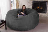 Chill Sack Bean Bag Chair: Giant 8' Memory Foam Furniture Bean Bag - Big Sofa with Soft Micro Fiber Cover - Charcoal