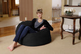 Chill Sack - Bean Bags 3-Feet Memory Foam Bean Bag Chair, Black Micro Suede