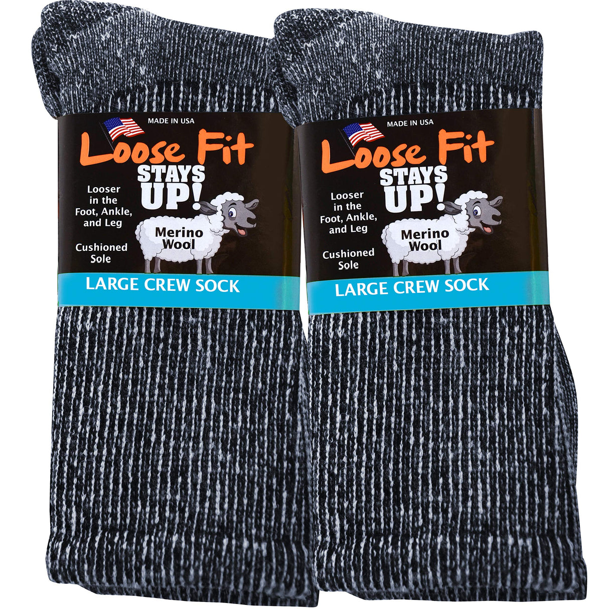 Marled Merino Wool Men's and Women's Sock 2 Pack