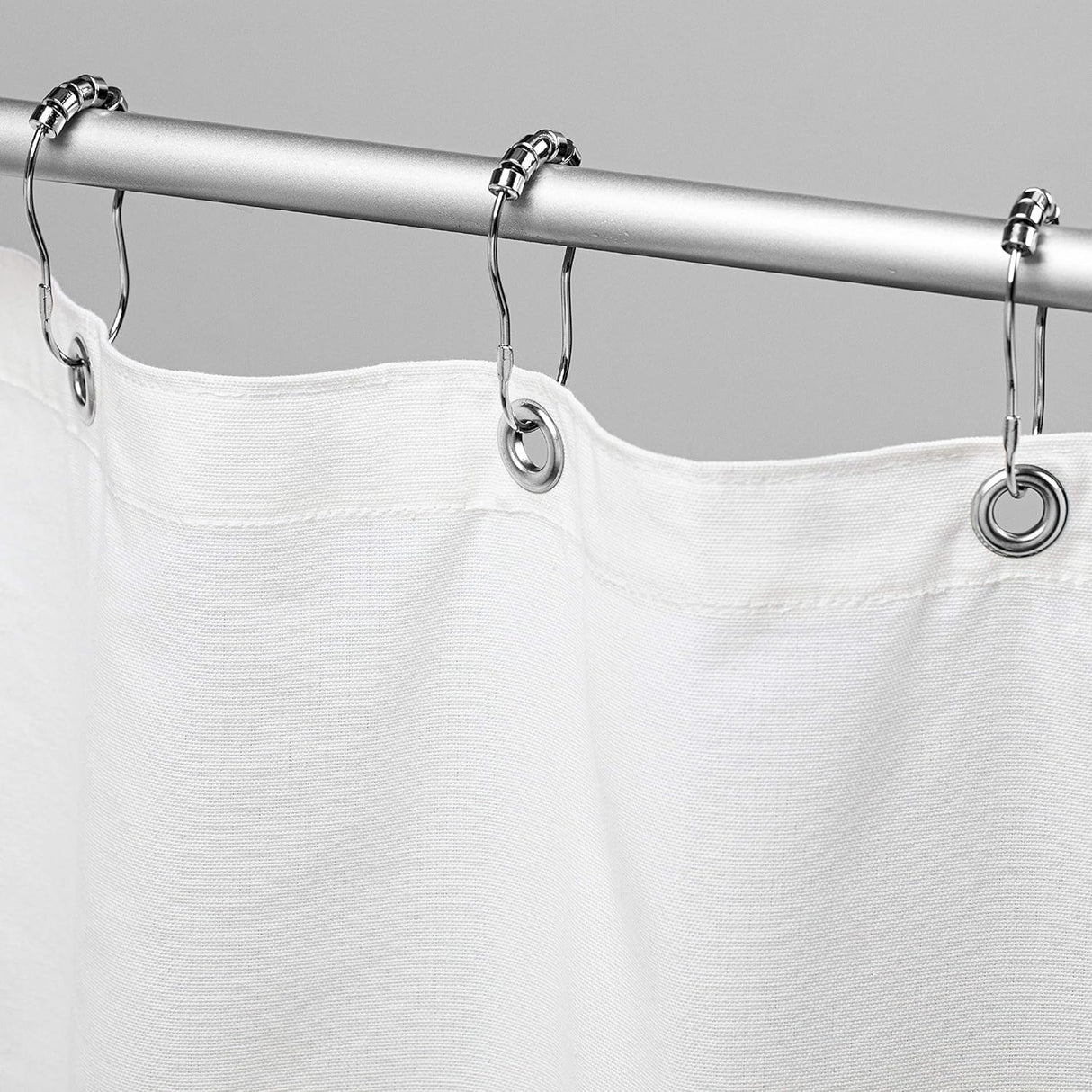 Bean Products Organic Cotton Stall Shower Curtain (White), [54" x 74"] | All Natural Materials | Works with Tub, Bath and Stall Showers