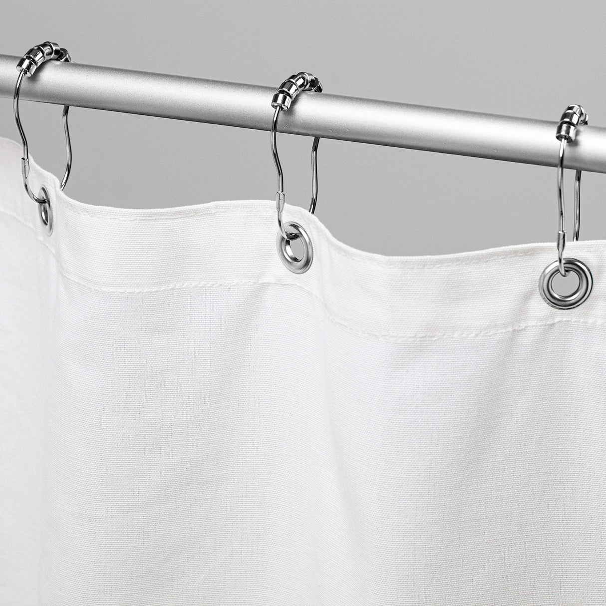 Bean Products Cotton Shower Curtain (White), [70" x 74"] | All Natural Materials| Works with Tub, Bath and Stall Showers