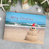 Masterpiece Sparkling Santa Christmas Cards / 16 Festive Holiday Cards Set With White Envelopes / 5 5/8" x 7 7/8" Winter Gold Foil Greeting Cards With Inside Verse/Made In The USA