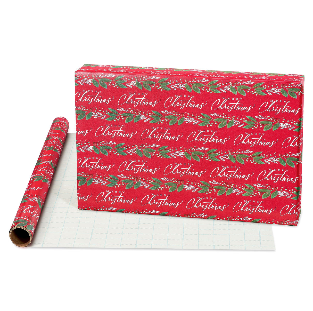 American Greetings 120 sq. ft. Christmas Wrapping Paper Set, Tan, Plaid, Snowman and Christmas Text (4 Rolls 30 in. x 12 ft., 7 Bows, 30 Gift Tags)