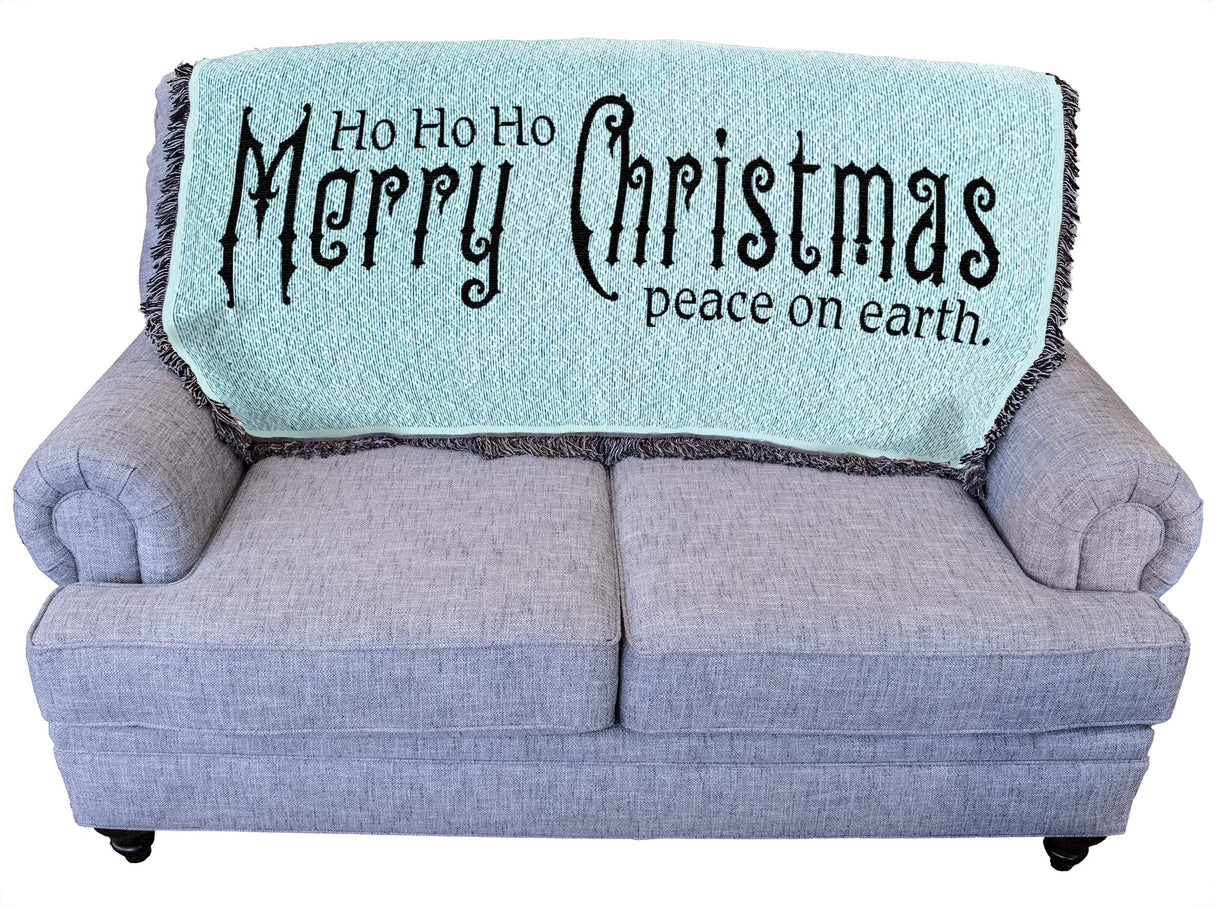 Pure Country Weavers It's A Wonderful Life Blanket Black - Gift Christmas Tapestry Throw for Back of Couch or Sofa - Woven from Cotton - Made in The USA (61x36)