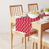 Fabric Textile Products Round Tablecloth, 100% Milliken Polyester, Machine Washable, 90" Round, Red Christmas Reindeer