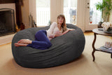 Chill Sack Bean Bag Chair: Huge 6' Memory Foam Furniture Bag and Large Lounger - Big Sofa with Soft Micro Fiber Cover - Red Furry