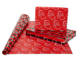 American Greetings 120 sq. ft. Pink Christmas Wrapping Paper Set, Red and Pink (4 Rolls 30 in. x 12 ft., 7 Bows, 30 Gift Tags)