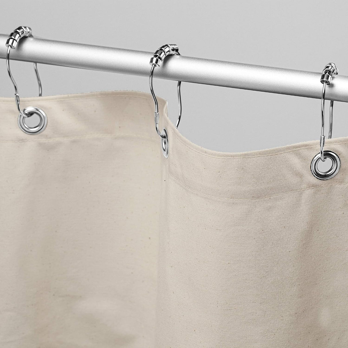 Bean Products Organic Cotton Stall Shower Curtain (Natural), [54" x 74"] | All Natural Materials | Works with Tub, Bath and Stall Showers