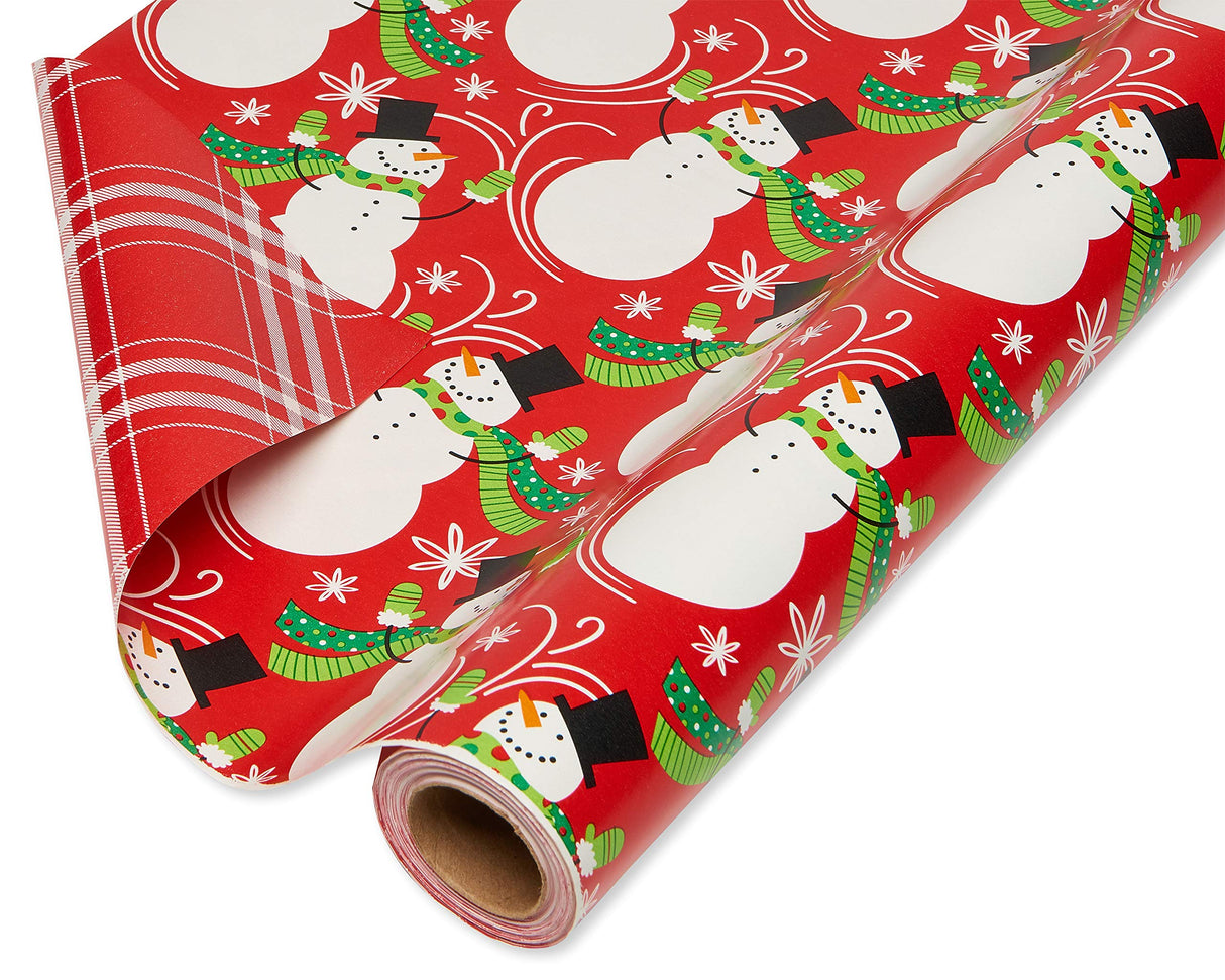 American Greetings 175 sq. ft. Reversible Wrapping Paper for Christmas and All Holidays, Red and Black Plaid (1 Jumbo Roll 30 in. x 70 ft.)