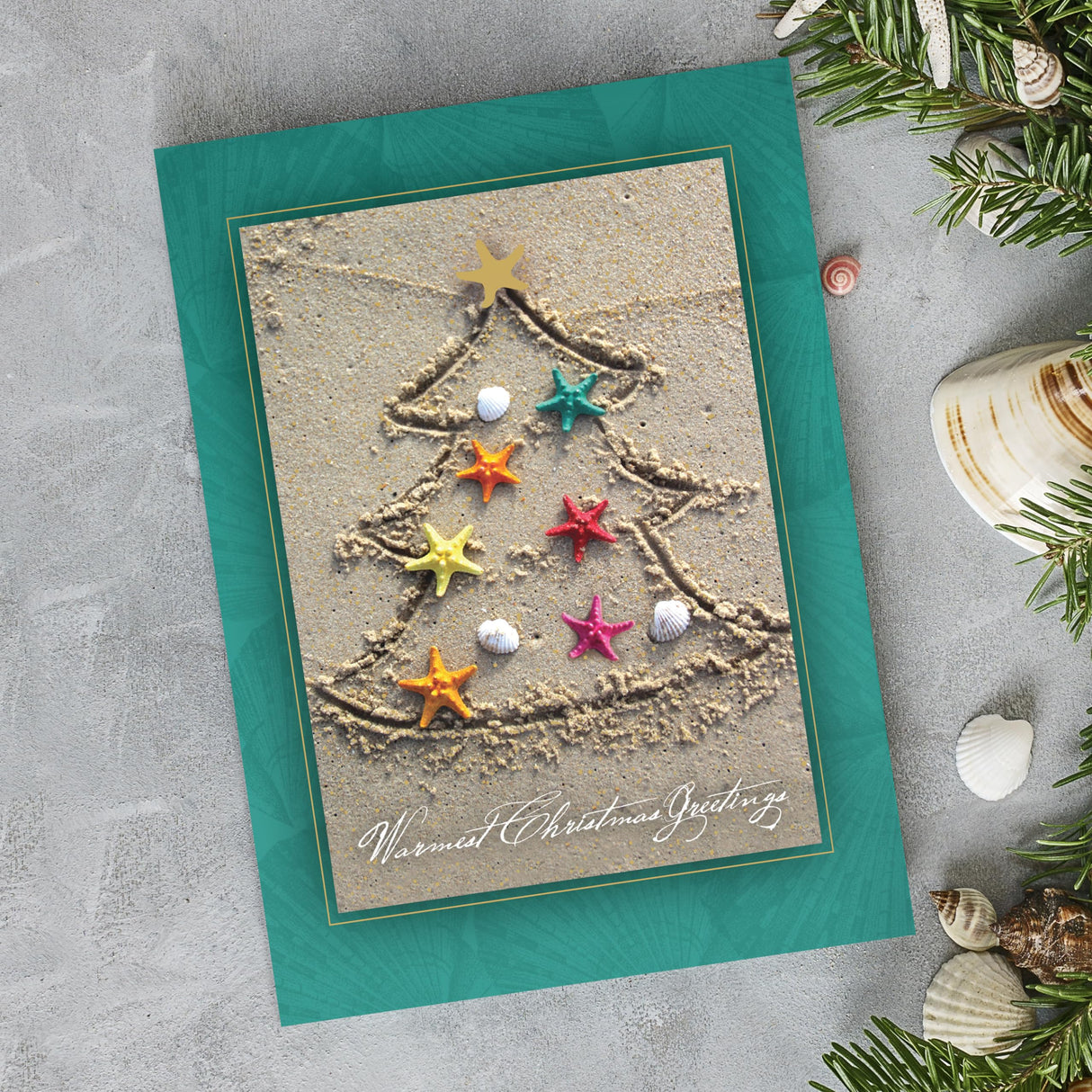 Masterpiece Sparkling Santa Christmas Cards / 16 Festive Holiday Cards Set With White Envelopes / 5 5/8" x 7 7/8" Winter Gold Foil Greeting Cards With Inside Verse/Made In The USA