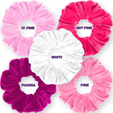 Velvet Scrunchies 5-Pack Gift Set Mini Size Premium Plush Soft Ponytail Holder Made in the USA Pine Teal Blue Aqua Jade Teal Green