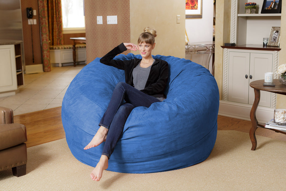 Chill Sack Bean Bag Chair: Giant 6' Memory Foam Furniture Bean Bag - Big Sofa with Soft Micro Fiber Cover, Charcoal