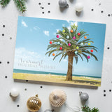 Masterpiece Sparkling Santa Christmas Cards / 16 Festive Holiday Cards Set With White Envelopes / 5 5/8" x 7 7/8" Winter Gold Foil Greeting Cards With Inside Verse/Made In The USA