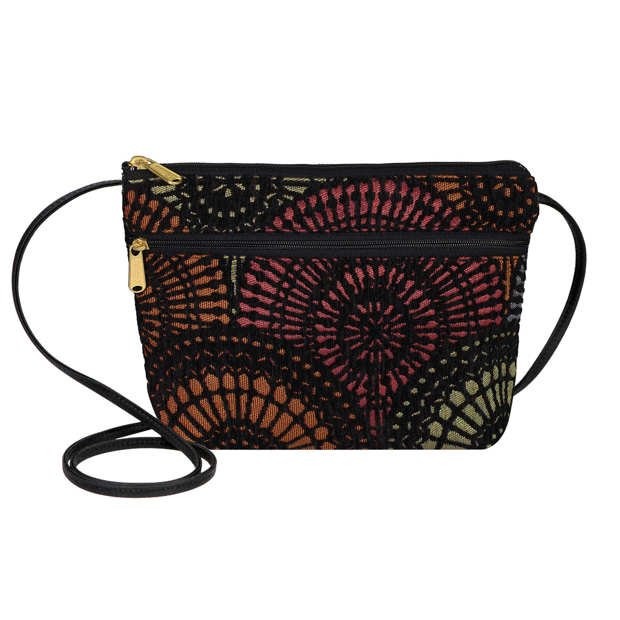 Danny K. Women's Tapestry Zipper Purse Crossbody Handbag, Adjustable Cord, Handmade in USA