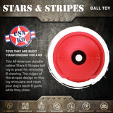 SodaPup USA-K9 Stars & Stripes – Durable Dog Ball Toy & Chew Toy Made in USA from Non-Toxic, Pet-Safe, Food Safe Natural Rubber for Bonding, Mental & Physical Exercise, Problem Chewing, Calming & More