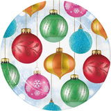 Christmas Party Supplies for 8 | Bright Ornaments Design | Festive Plates & Napkins | Made in USA