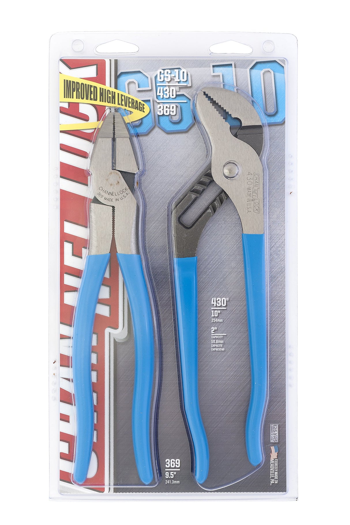 Channellock GS-10 2-Piece Plier Set: 430 and 369 , Blue