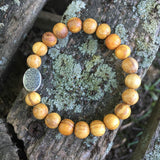 Handmade Palo Santo Bracelet Negative Energy Protection Wellness Yoga Gift for Women Made in USA Small Large Plus Size Wrist Stretch (Custom Sizes)