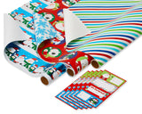 American Greetings 120 sq. ft. Reversible Kids Christmas Wrapping Paper Bundle, Santa, Snowmen and Candy Canes (3 Extra Wide Rolls 40 in. x. 12 ft.)