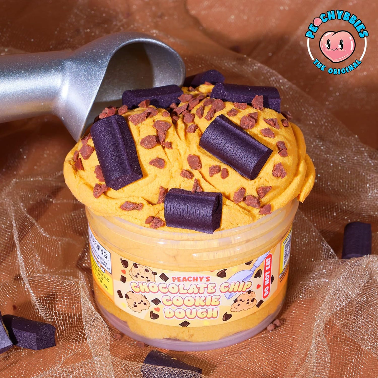 Slime Chocolate Chip Cookie Dough Cloud Slime, Made in USA Premium Slime, 100% Authentic Peachybbies, 7 oz., Scented Slime for Kids from Peachybbies Slime Shop, ASMR, Limited Edition