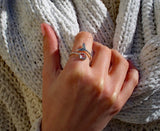 Bottled Up Designs Handmade Mermaid Adjustable Ring, Recycled Bottle Glass, Sterling Silver, Eco Friendly, Made in USA, Birthday Gifts, Mothers Day, Women, Anniversary (Mason Jar Aqua)
